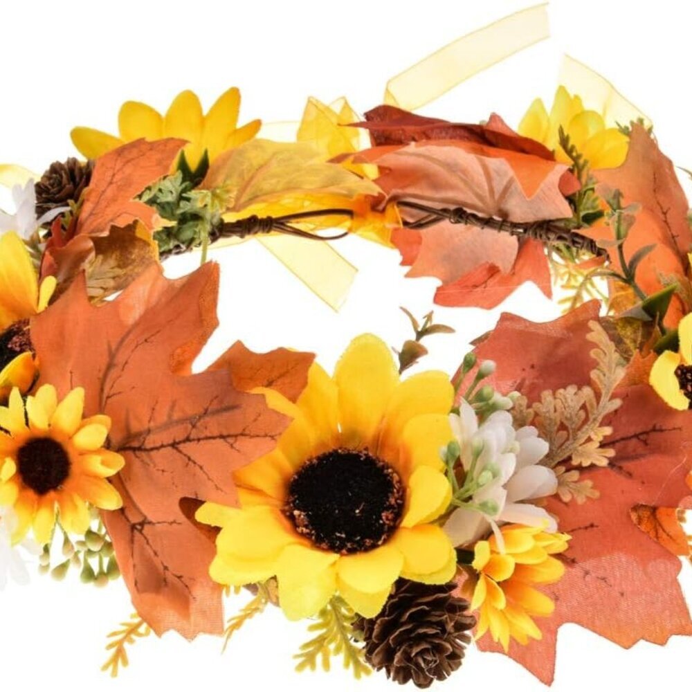 Women Flower Headband Wreath Crown Floral Wedding Garland Wedding Festivals Phot